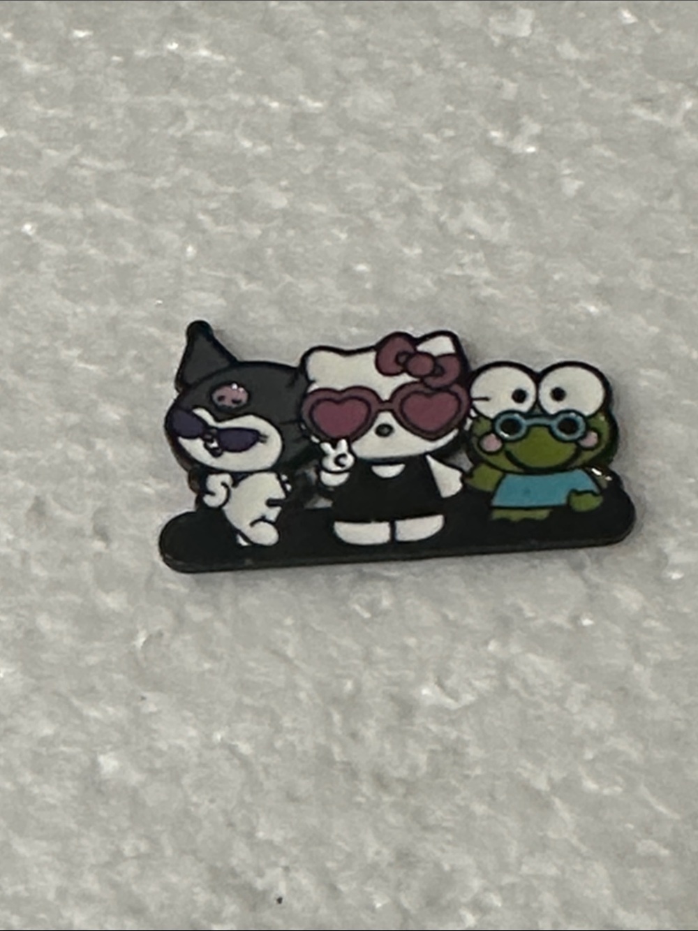 Hello Kitty Enamel Pin with Black, White, Pink, Green Accents